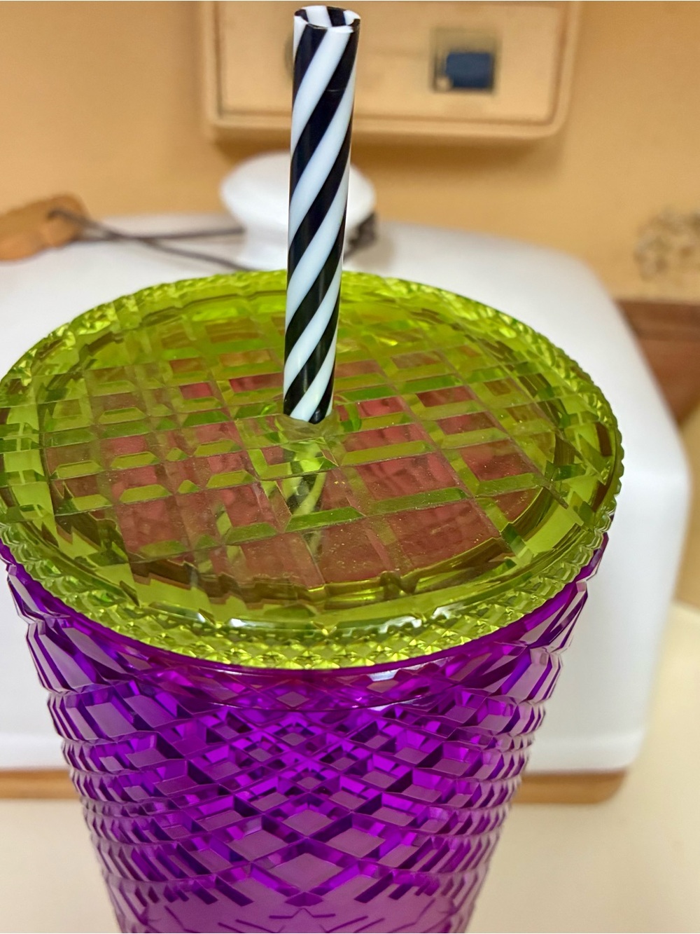 Starbucks She x This ombré purple red jeweled tumbler green top w black white 24 - Picture 3 of 7